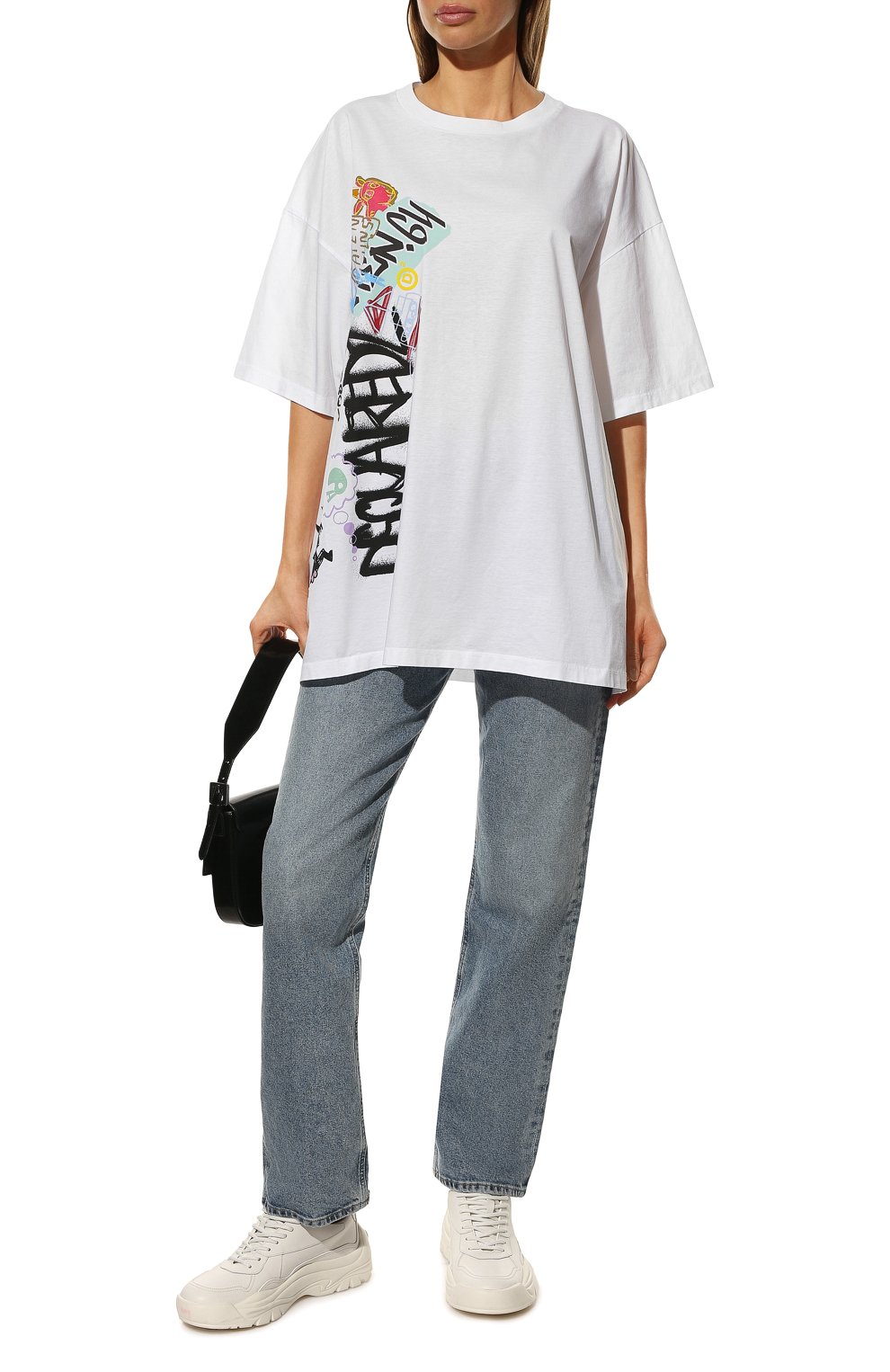 Хлопковая футболка DSQUARED2 белого цвета по цене 30850 руб., арт. S75GD0247/S23009, фото 2 Хлопковая футболка DSQUARED2, арт. S75GD0247/S23009, фото 2