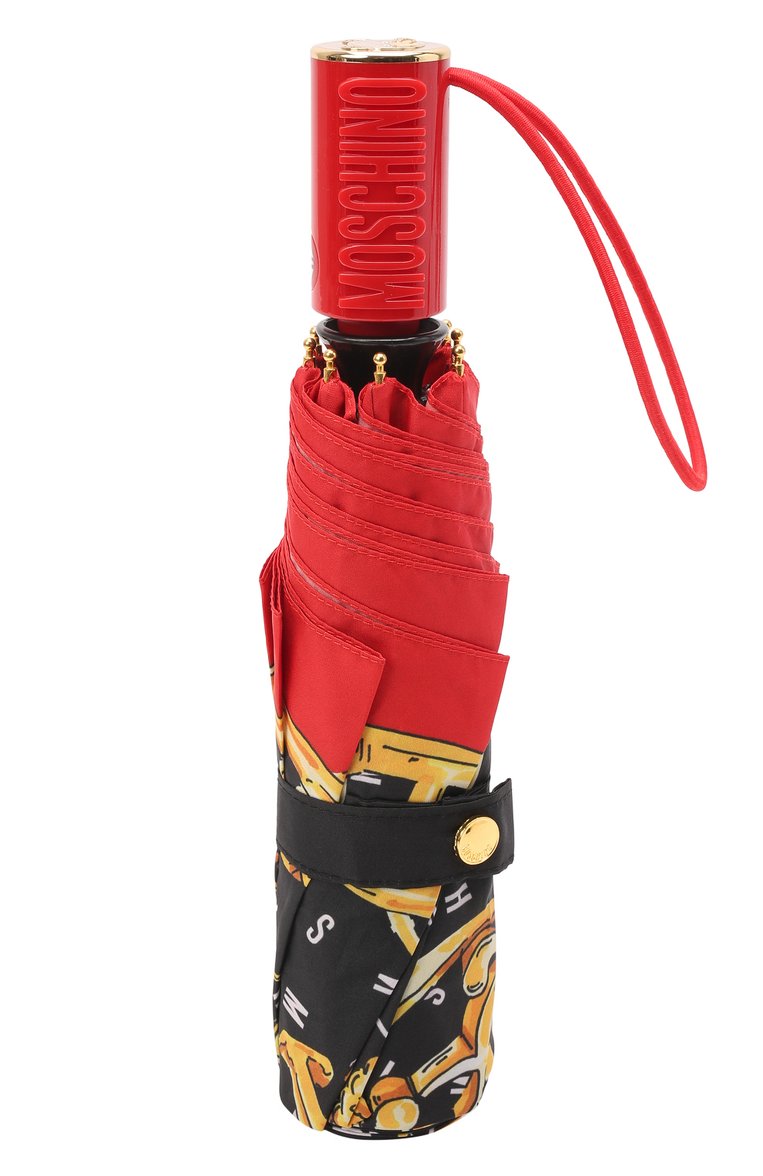 Женский складной зонт MOSCHINO черного цвета, арт. 8410-0PENCL0SE | Фото 4 (Региональные ограничения белый список (Axapta Mercury): RU; Материал: Металл, Текстиль, Синтетический материал; Нос: Не проставлено)