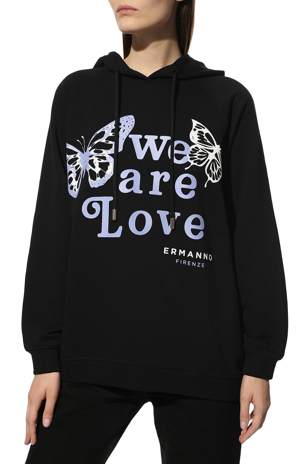 Хлопковое худи ERMANNO FIRENZE, арт. D40EL 053EF8, фото 3