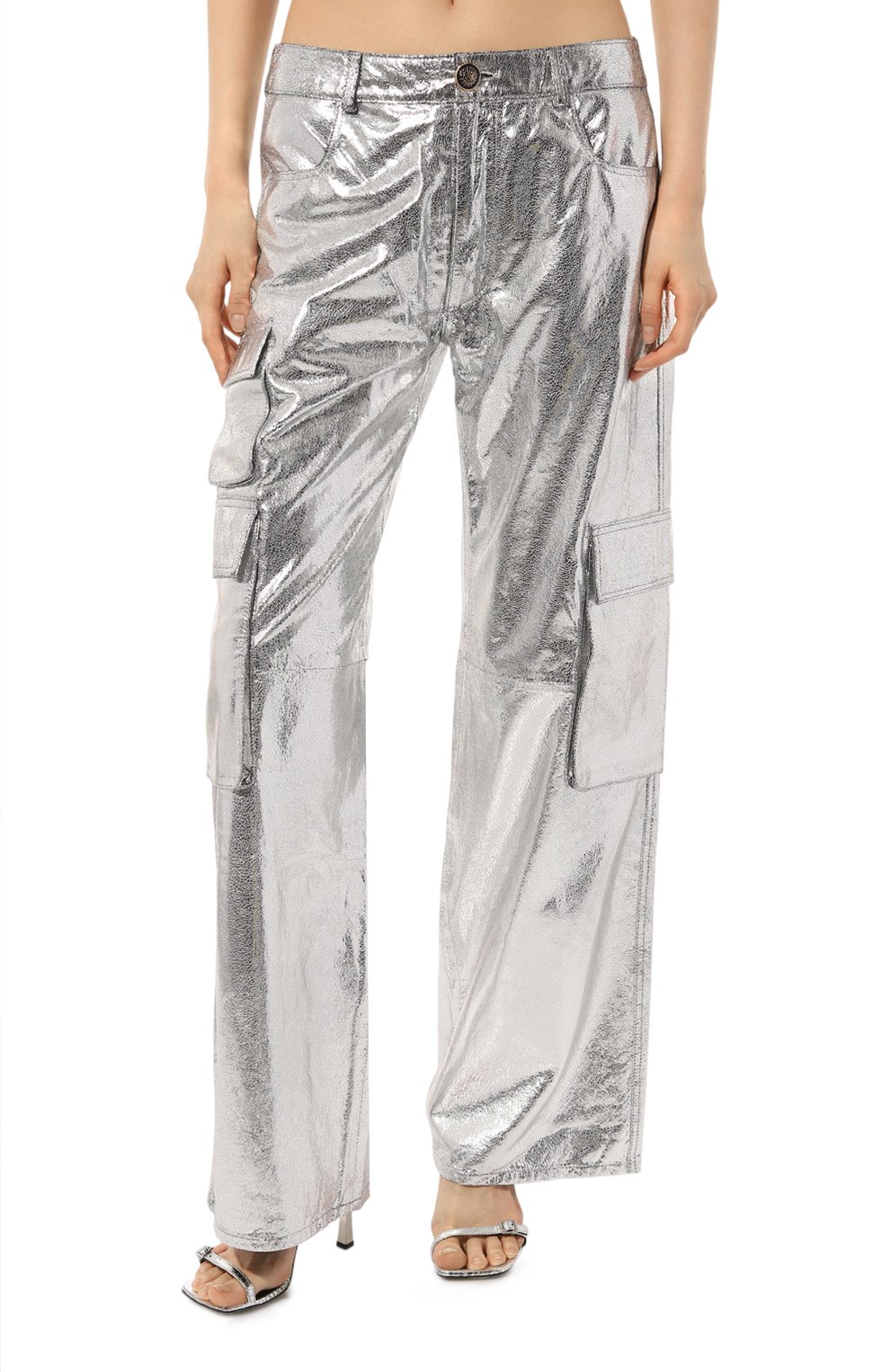Кожаные брюки-карго BOTROIS серебряного цвета по цене 44900 руб., арт. SKU000007881, фото 3 Кожаные брюки-карго BOTROIS, арт. SKU000007881, фото 3