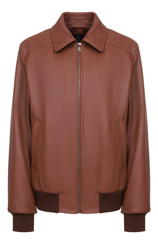 Кожаный бомбер Maslov SMB63 Коричневый SMB63