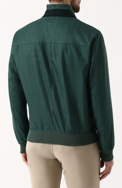Бомбер на молнии из смеси шерсти и льна с шелком ANDREA CAMPAGNA, арт. A5T501/3934, фото 4