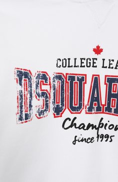 Детский хлопковое худи DSQUARED2 белого цвета, арт. DQ2744/D0ACC | Фото 3 (Рукава: Длинные; Материал внешний: Хлопок; Мальчики Кросс-КТ: Худи-одежда, Толстовка-спорт; Автоматизация ТО: Проставлено; Автоматизация состава: Проставлено; Ростовка одежда: 4 года | 104 см, 8 лет | 128 см, 6 лет | 116 см, 10 - 11 лет | 140 - 146см, 13 - 15 лет | 158 см, 16 лет | 164 см)