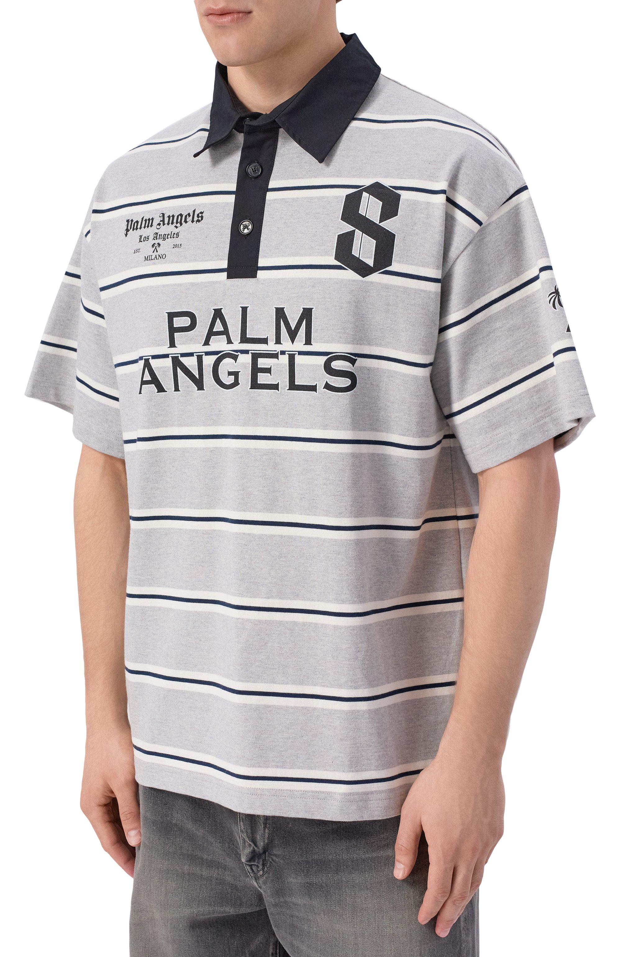 Хлопковое поло PALM ANGELS, арт. PMGB02CS26FAB001, фото 3