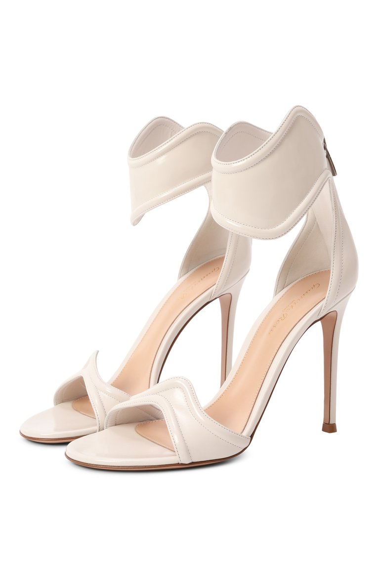 Женские кожаные босоножки lucrezia 105 GIANVITO ROSSI молочного цвета, арт. G61705.15RIC.NUI0FFW | Фото 1 (Материал внешний: Натуральная кожа; Материал внутренний: Натуральная кожа; Каблук высота: Высокий; Подошва: Плоская; К�аблук тип: Шпилька)