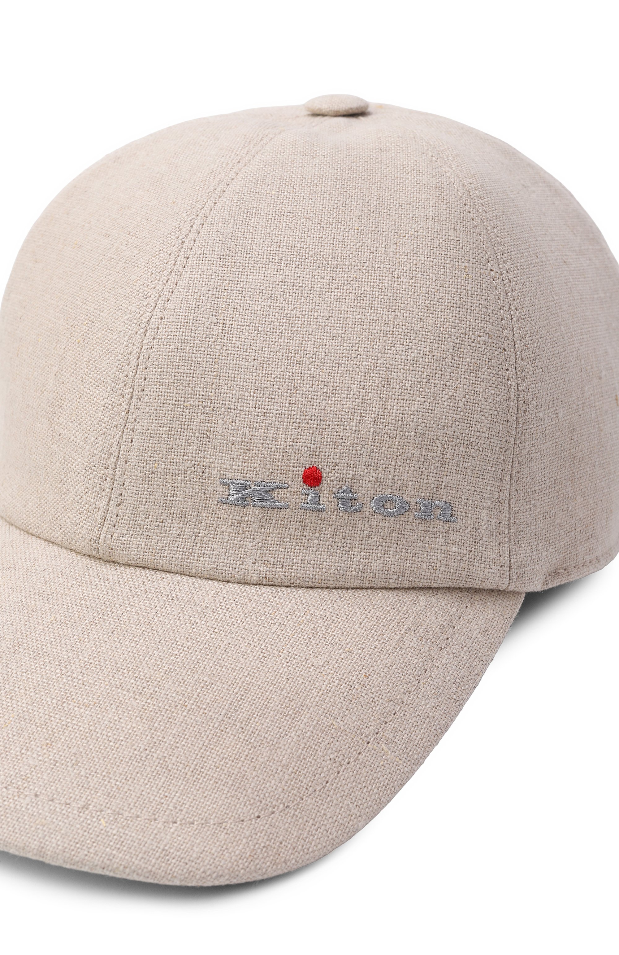 Льняная бейсболка KITON бежевого цвета по цене 59600 руб., арт. UCPL015K0718H_001, фото 3 Льняная бейсболка KITON, арт. UCPL015K0718H_001, фото 3