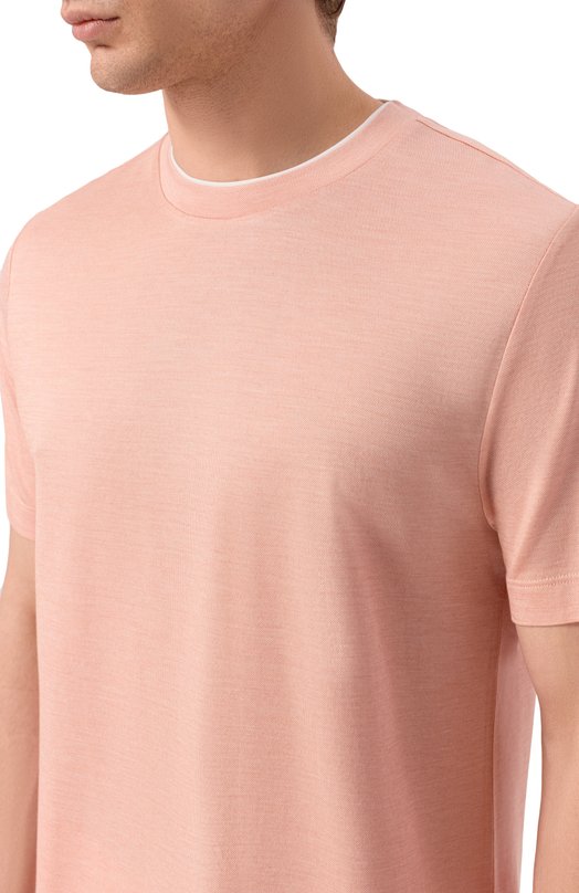 Футболка из шелка и хлопка BOSS Camel 50559901 Розовый  50559901 Фото 5