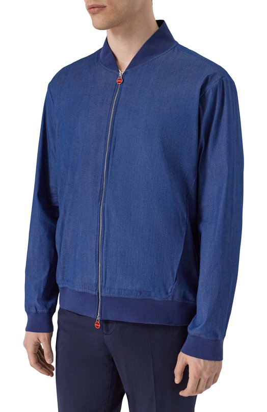 Хлопковый бомбер Kiton UG0001H0922702 Синий  UG0001H0922702 Фото 3