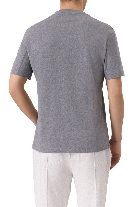 Хлопковая футболка Brunello Cucinelli M0B131308 Серый  M0B131308 Фото 4
