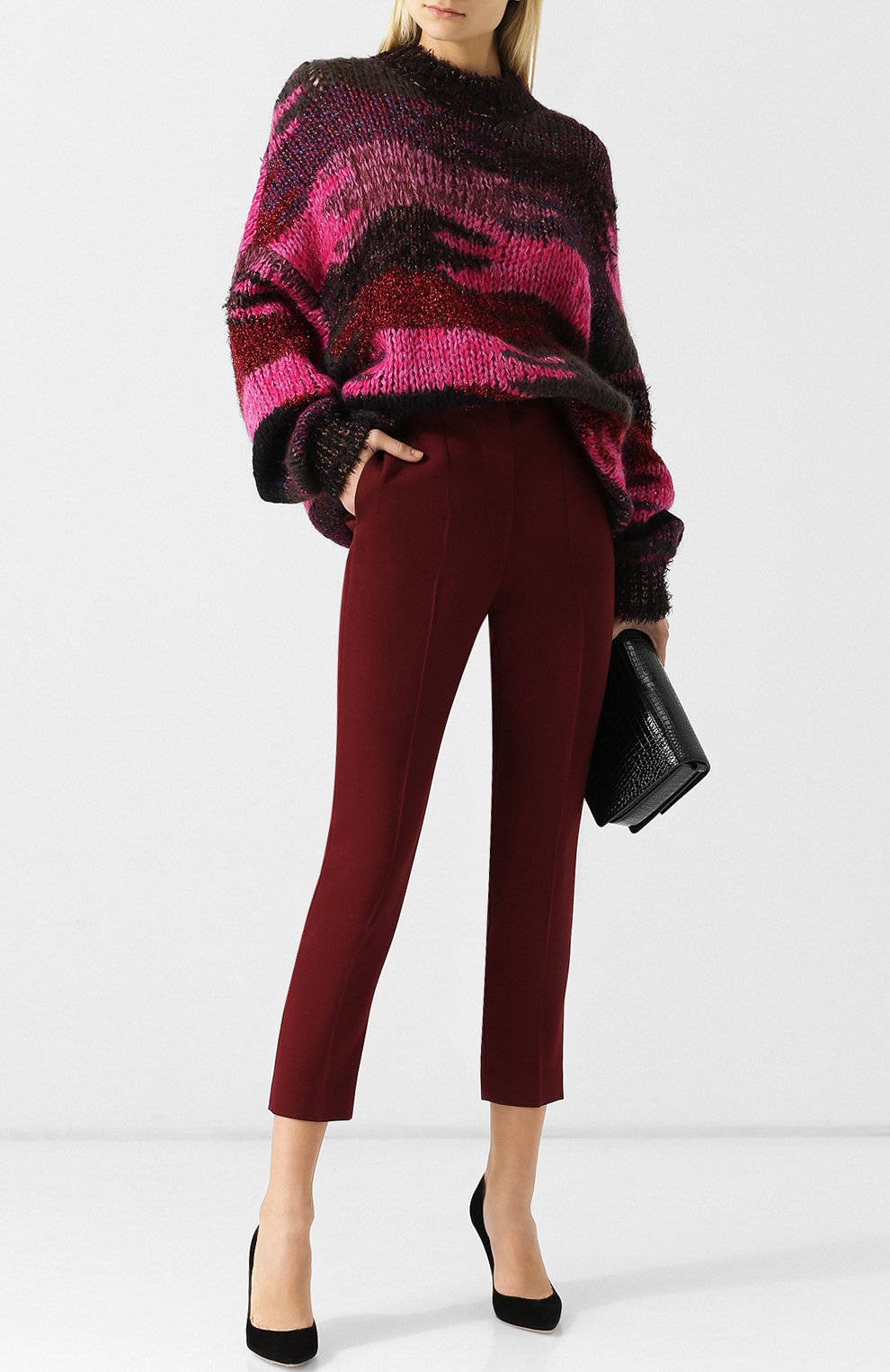 Укороченные брюки из смеси шерсти и шелка ALEXANDER MCQUEEN, арт. 536681/QLJ09, фото 2