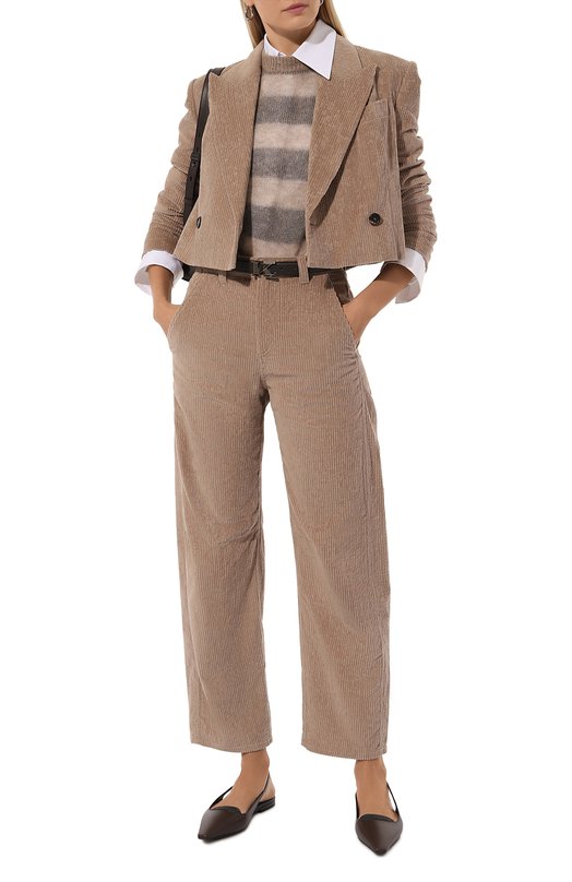 Вельветовые брюки Brunello Cucinelli MP574P8656 Бежевый  MP574P8656 Фото 2
