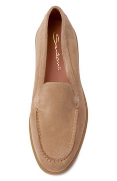 Женские замшевые лоферы SANTONI бежевого цвета, арт. WUYG58856C0KNPYL | Фото 6 (Материал сплава: Проставлено; Материал внутренний: Натуральная кожа; Драгоцен�ные камни: Проставлено; Материал внешний: Натуральная кожа, Замша; Подошва: Платформа; Каблук высота: Низкий)