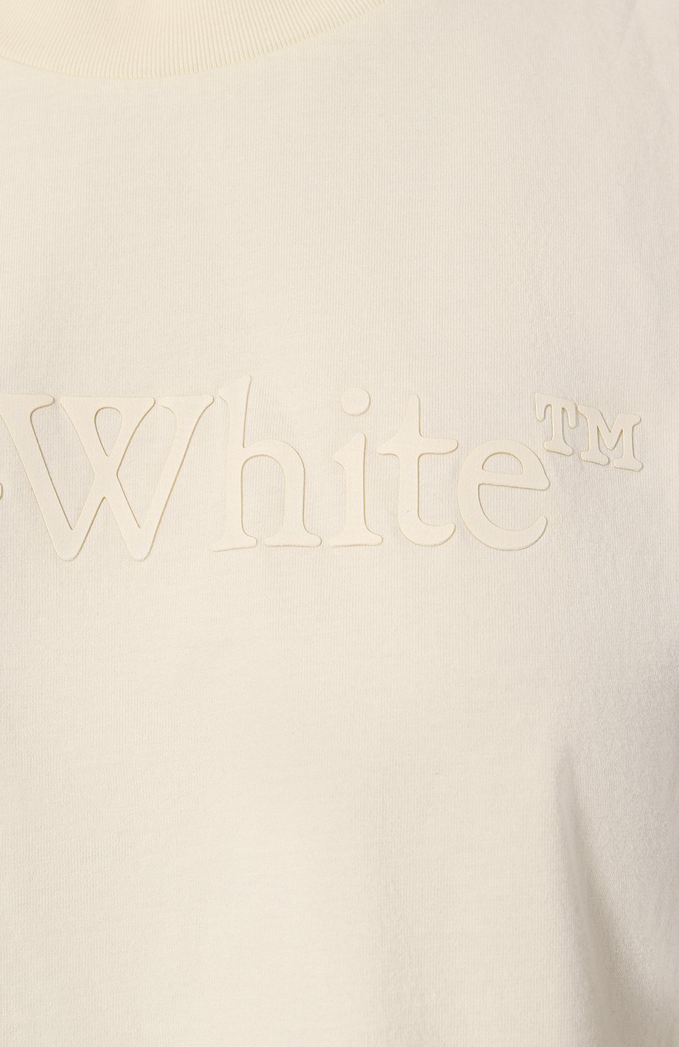 Хлопковая футболка OFF-WHITE бежевого цвета по цене 36850 руб., арт. 0WAA125F23JER005, фото 5 Хлопковая футболка OFF-WHITE, арт. 0WAA125F23JER005, фото 5