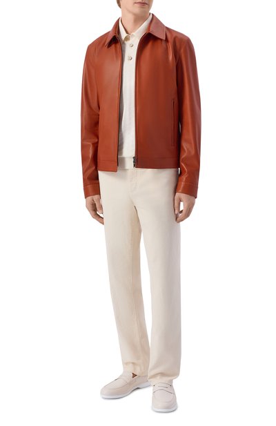 Мужские кожаные пенни-лоферы KITON, арт. USSA389N00126