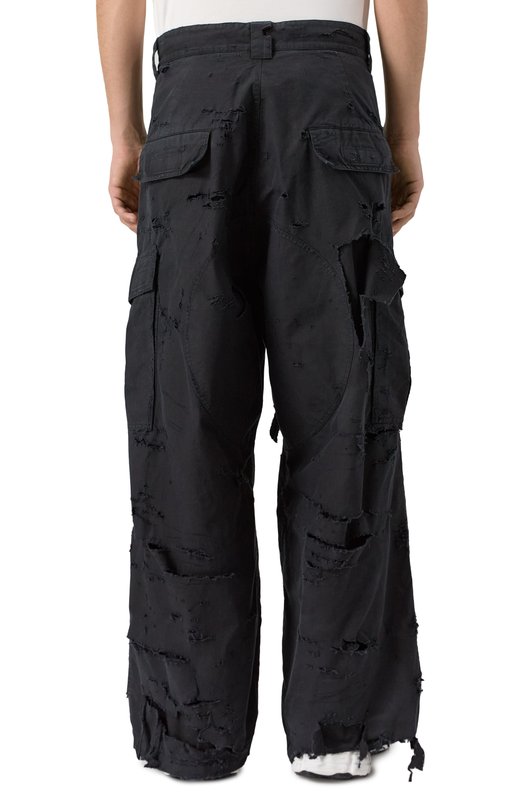 Хлопковые брюки-карго Balenciaga 838816/TSP01 Чёрный  838816/TSP01 Фото 4