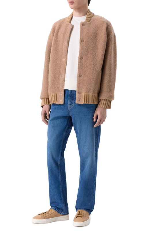 Кожаные кеды Gloria Santoni MBGG21967PNNTSIW Бежевый  MBGG21967PNNTSIW Фото 2