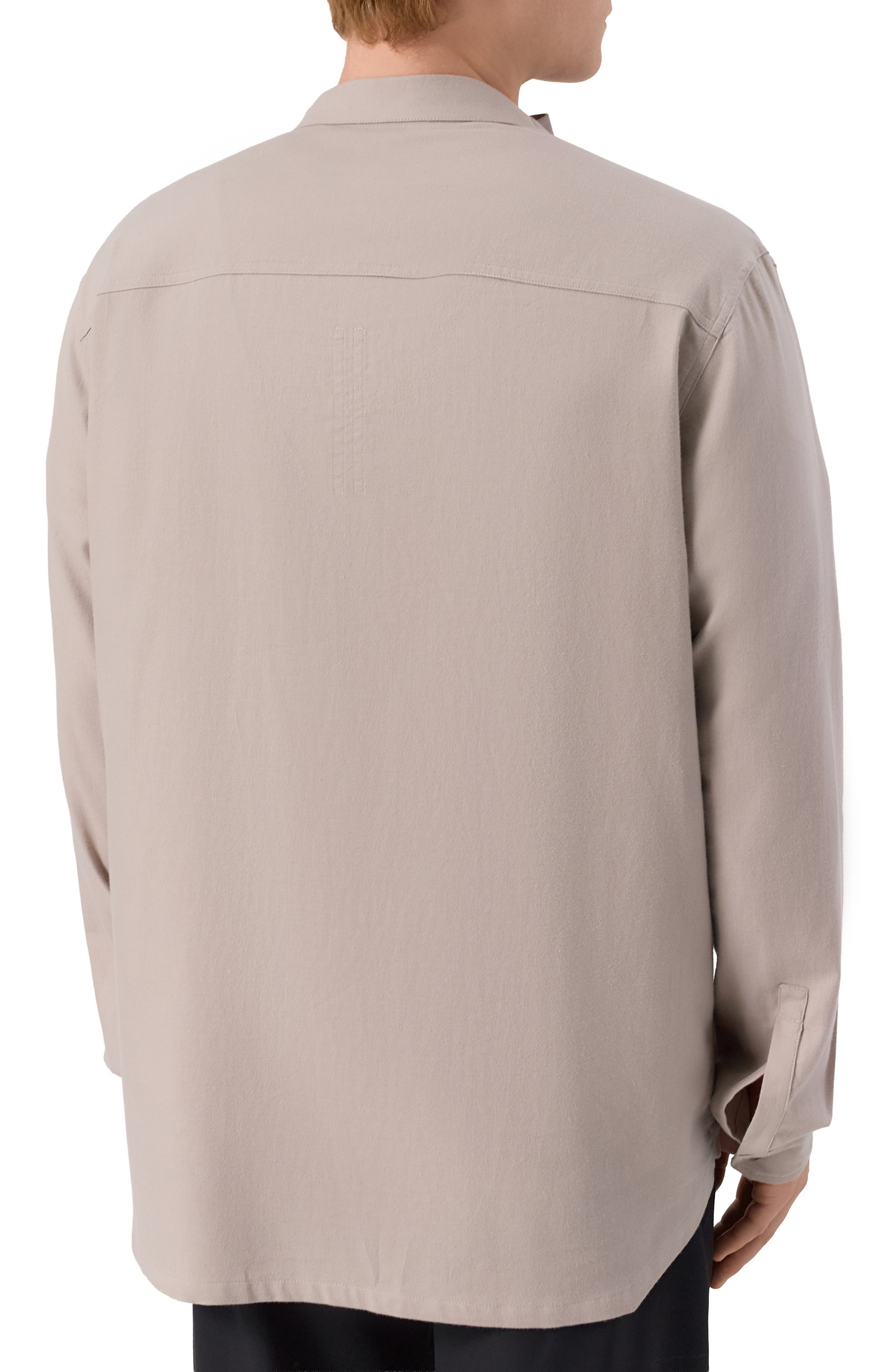 Рубашка из хлопка и шерсти RICK OWENS бежевого цвета по цене 86850 руб., арт. RU02E1299/FLW, фото 4 Рубашка из хлопка и шерсти RICK OWENS, арт. RU02E1299/FLW, фото 4