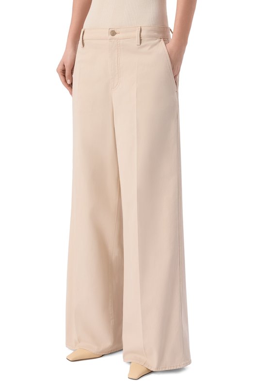 Хлопковые брюки 7 For All Mankind 7U7G0E39-3C5 Бежевый  7U7G0E39-3C5 Фото 3