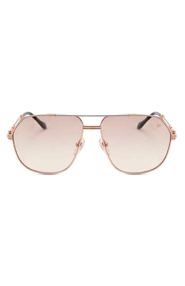 Женские солнцезащитные очки VINTAGE FRAMES коричневого цвета, арт. B0SS D0UBLE R0PE 18KT TW0-T0NE G0LD/TABACC0 | Фото 4 (Региональные ограничения белый список (Axapta Mercury): Не проставлено; Нос: Не проставлено; Тип очков: С/з; Материал: Металл; Кросс-КТ: С/з-унисекс; Очки форма: Авиаторы; Оптика Гендер: оптика-унисекс)