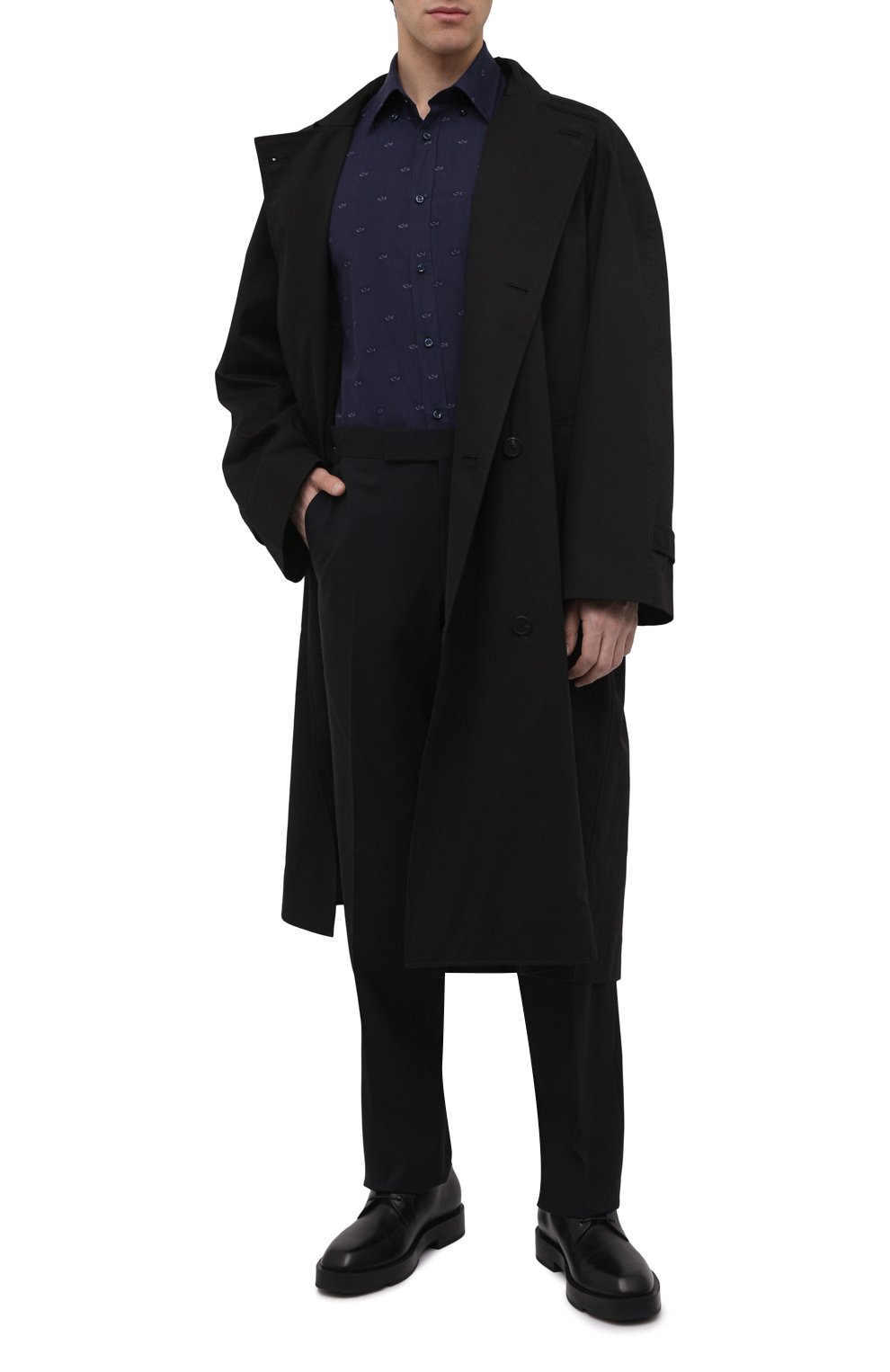 Хлопковая рубашка PAUL&SHARK темно-синего цвета по цене 34200 руб., арт. C0P3051/C00, фото 2 Хлопковая рубашка PAUL&SHARK, арт. C0P3051/C00, фото 2