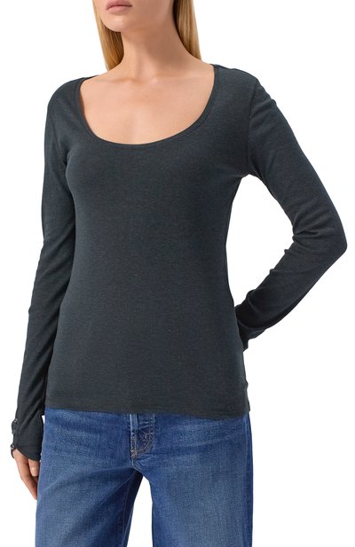 Лонгслив из хлопка и вискозы BOSS ORANGE черного цвета по цене 7595 руб., арт. 50542107, фото 3 Лонгслив из хлопка и вискозы BOSS ORANGE, арт. 50542107, фото 3