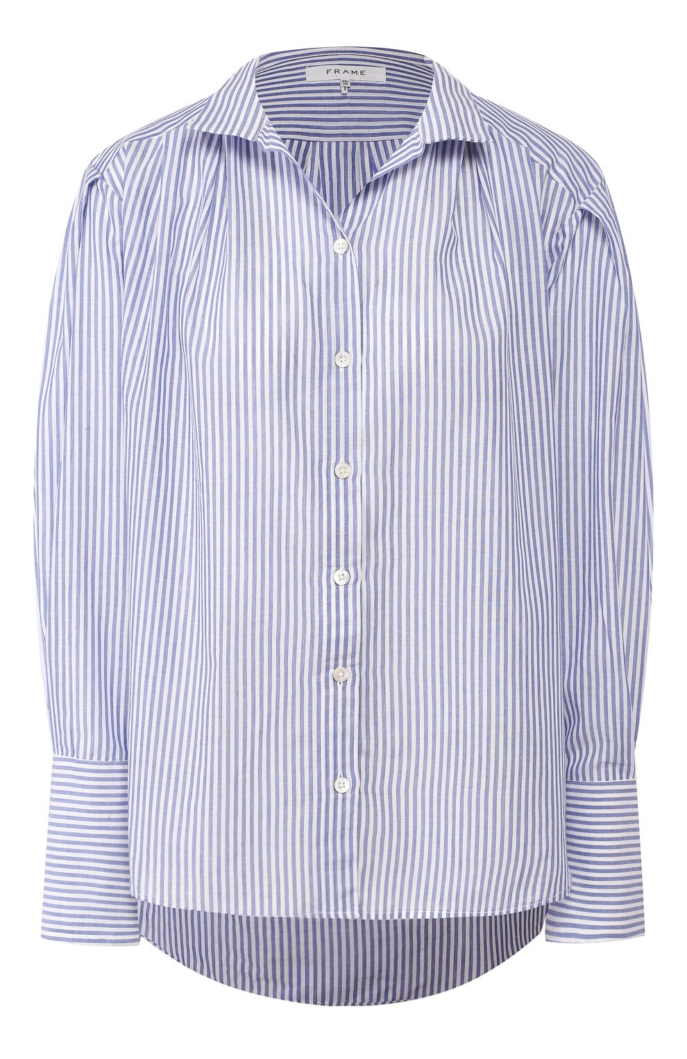 Хлопковая рубашка FRAME DENIM синего цвета по цене 43950 руб., арт. LWSH1274, фото 1 Хлопковая рубашка FRAME DENIM, арт. LWSH1274, фото 1