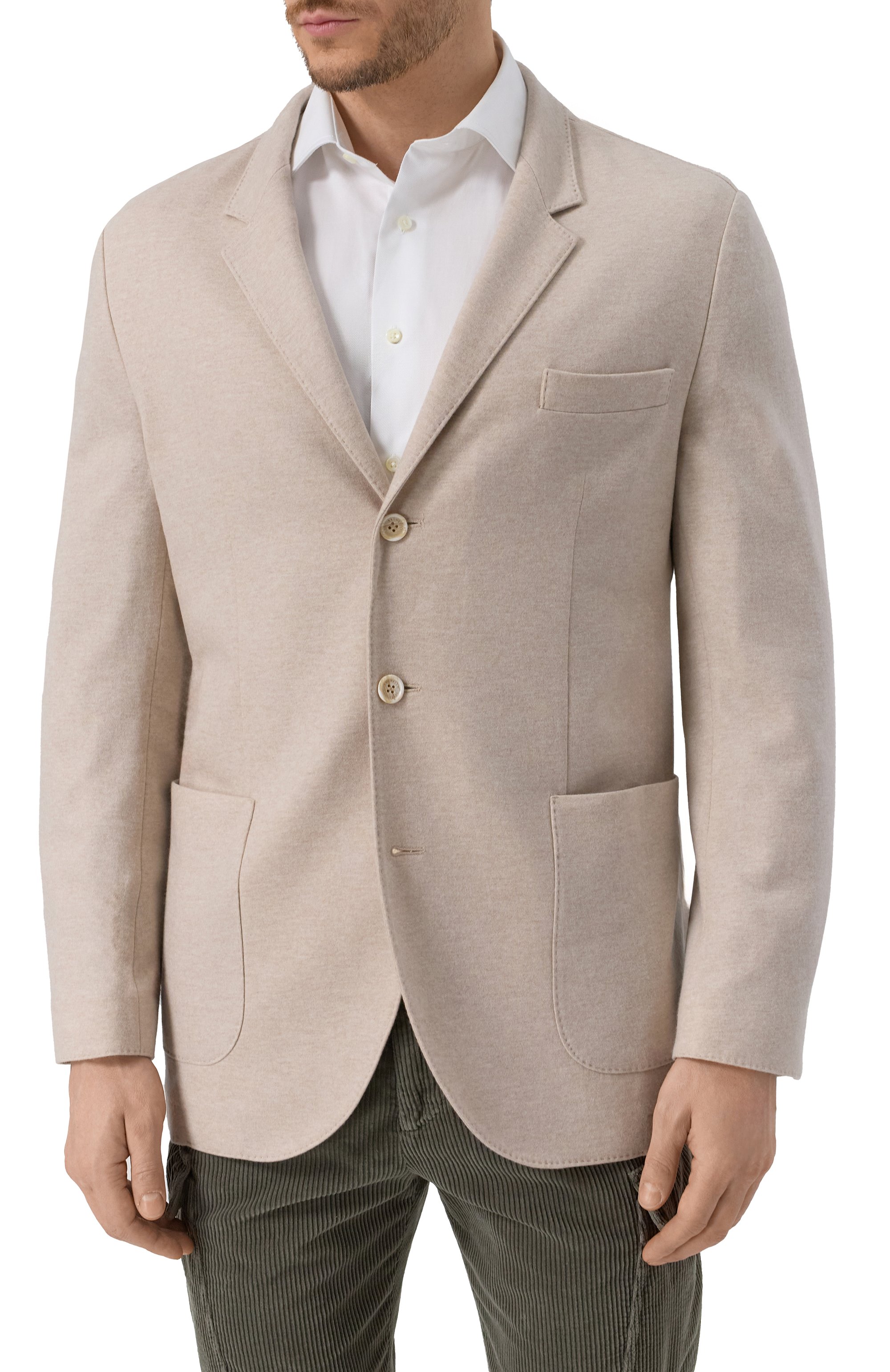 Кашемировый пиджак BRUNELLO CUCINELLI светло-бежевого цвета по цене 384500 руб., арт. ML8968J01, фото 4 Кашемировый пиджак BRUNELLO CUCINELLI, арт. ML8968J01, фото 4