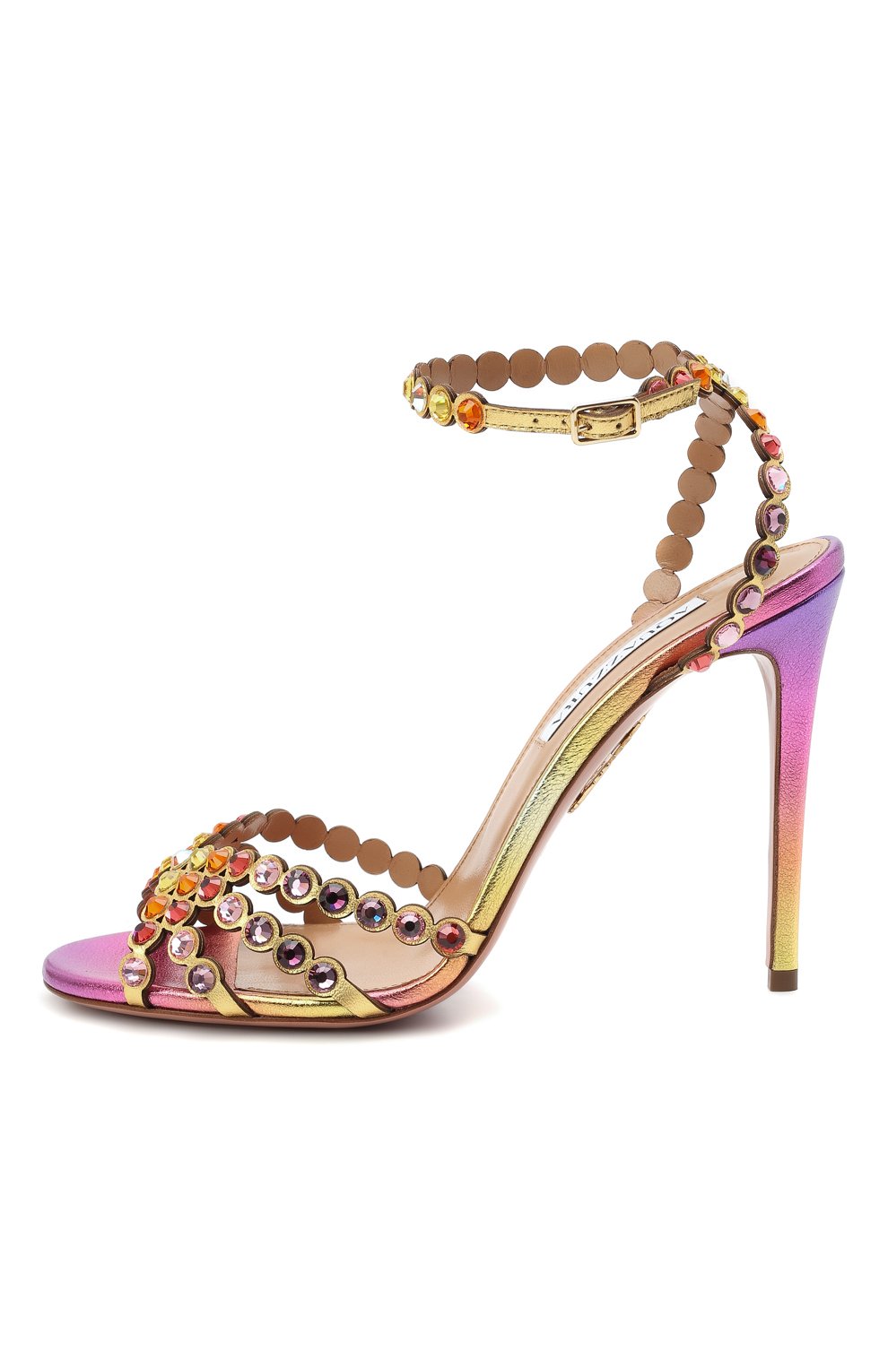 Кожаные босоножки tequila 105 AQUAZZURA, арт. TQLHIGS0-TMN-TST, фото 3