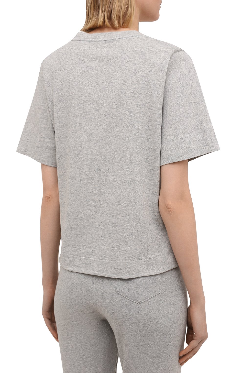 Хлопковая футболка CALVIN KLEIN серого цвета по цене 5520 руб., арт. QS6601E, фото 4 Хлопковая футболка CALVIN KLEIN, арт. QS6601E, фото 4