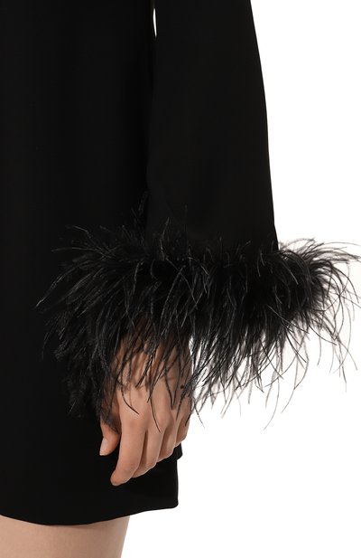 Платье с отделкой перьями P.A.R.O.S.H. черного цвета по цене 77150 руб., арт. D731343P, фото 5 Платье с отделкой перьями P.A.R.O.S.H., арт. D731343P, фото 5