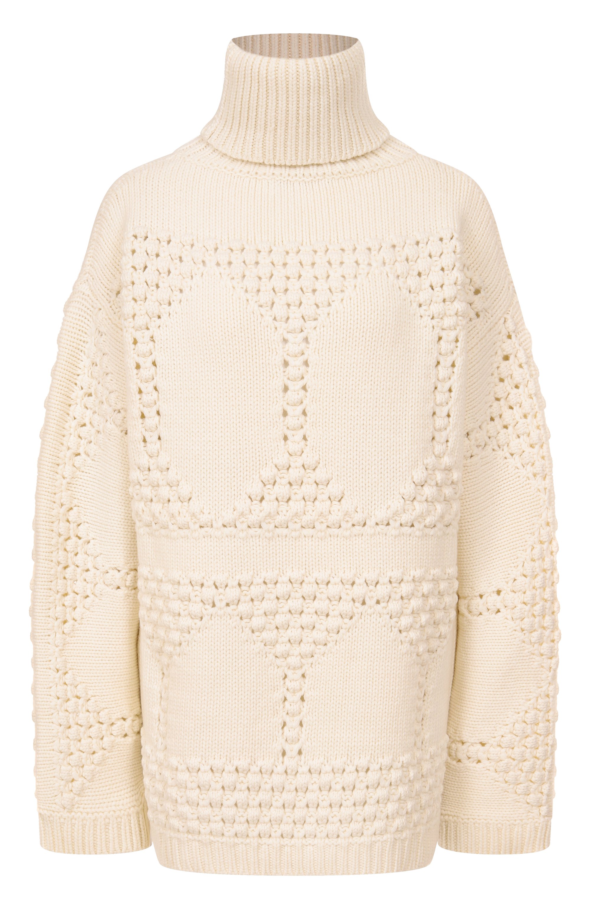 Свитер из шерсти и кашемира ELIE SAAB кремового цвета по цене 236000 руб., арт. T0222NF25/CK011, фото 1 Свитер из шерсти и кашемира ELIE SAAB, арт. T0222NF25/CK011, фото 1