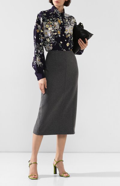 Шерстяная юбка DRIES VAN NOTEN серого цвета по цене 25250 руб., арт. 192-10858-8121, фото 2 Шерстяная юбка DRIES VAN NOTEN, арт. 192-10858-8121, фото 2