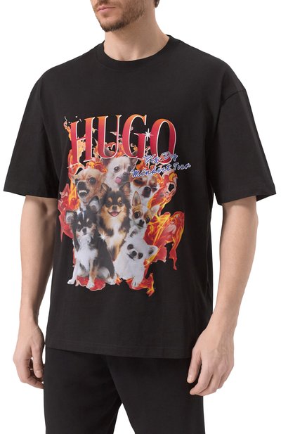 Хлопковая футболка HUGO, арт. 50538259, фото 3