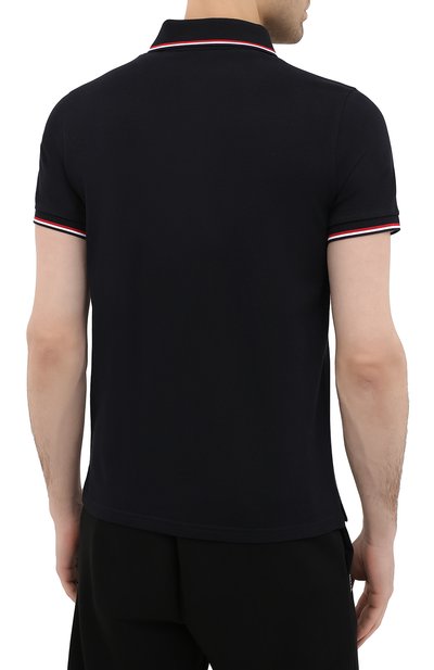 Хлопковое поло MONCLER темно-синего цвета по цене 19150 руб., арт. G1-091-8A703-00-84556, фото 4 Хлопковое поло MONCLER, арт. G1-091-8A703-00-84556, фото 4