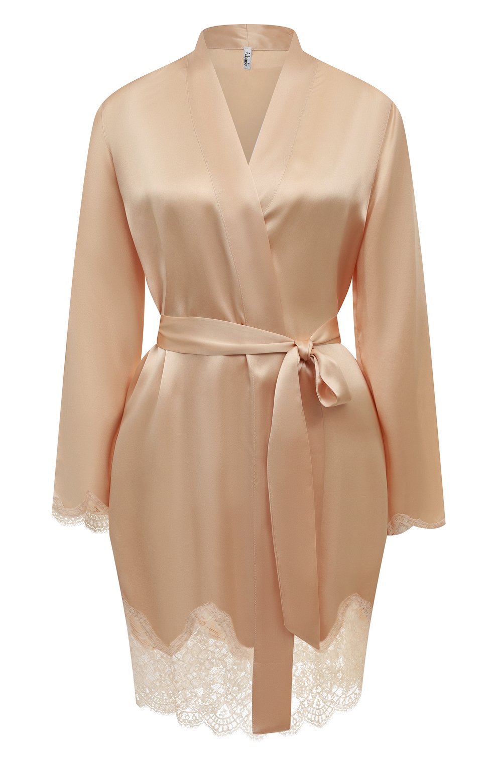 Шелковый халат AUBADE светло-бежевого цвета по цене 34740 руб., арт. QS65, фото 1 Шелковый халат AUBADE, арт. QS65, фото 1