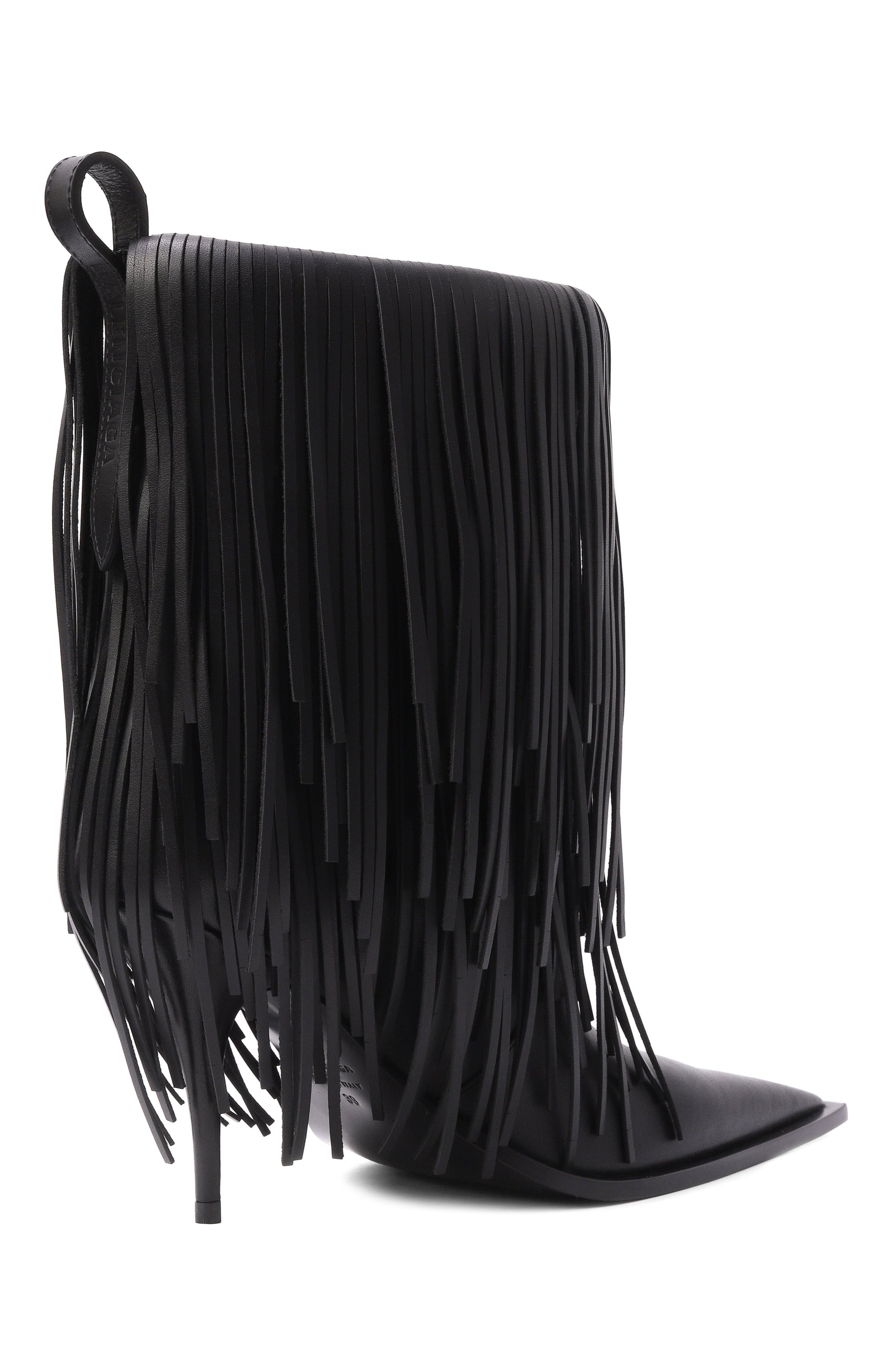 Кожаные ботильоны avenue fringe BALENCIAGA черного цвета по цене 268000 руб., арт. 855350/WBD00, фото 5 Кожаные ботильоны avenue fringe BALENCIAGA, арт. 855350/WBD00, фото 5