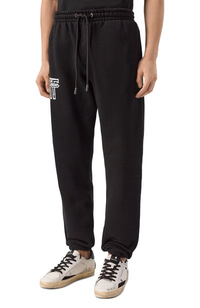Хлопковые джоггеры OFF-WHITE черного цвета по цене 59500 руб., арт. 0MCH057F26FLE0030, фото 3 Хлопковые джоггеры OFF-WHITE, арт. 0MCH057F26FLE0030, фото 3