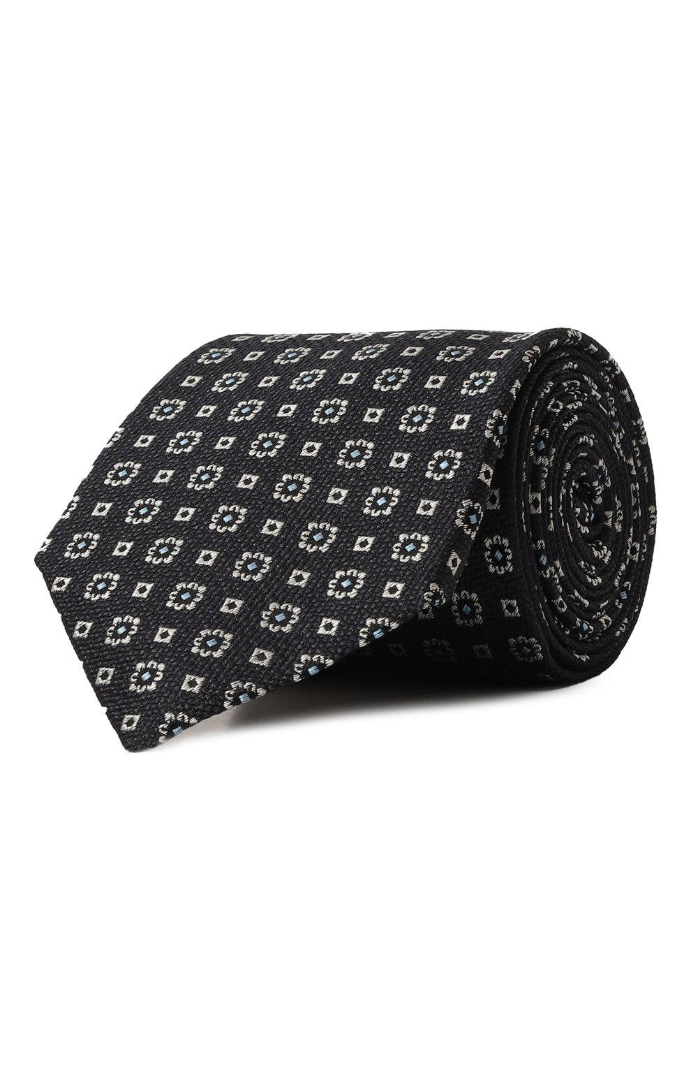 Шелковый галстук CANALI темно-синего цвета по цене 17550 руб., арт. 18/HJ04146, фото 1 Шелковый галстук CANALI, арт. 18/HJ04146, фото 1