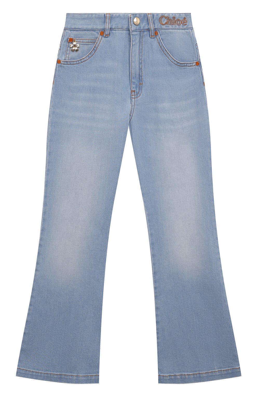 Джинсы CHLOÉ голубого цвета по цене 17300 руб., арт. C20082/6A-12A, фото 1 Джинсы CHLOÉ, арт. C20082/6A-12A, фото 1