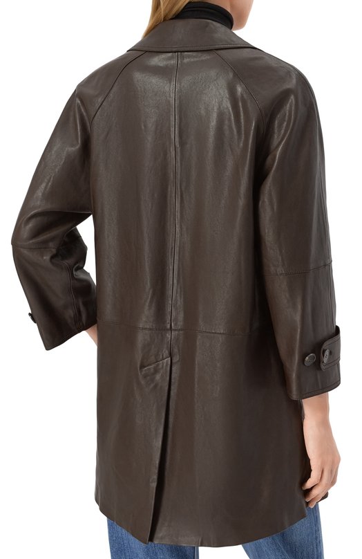 Кожаная куртка Weekend Max Mara PETRA Коричневый  PETRA Фото 4