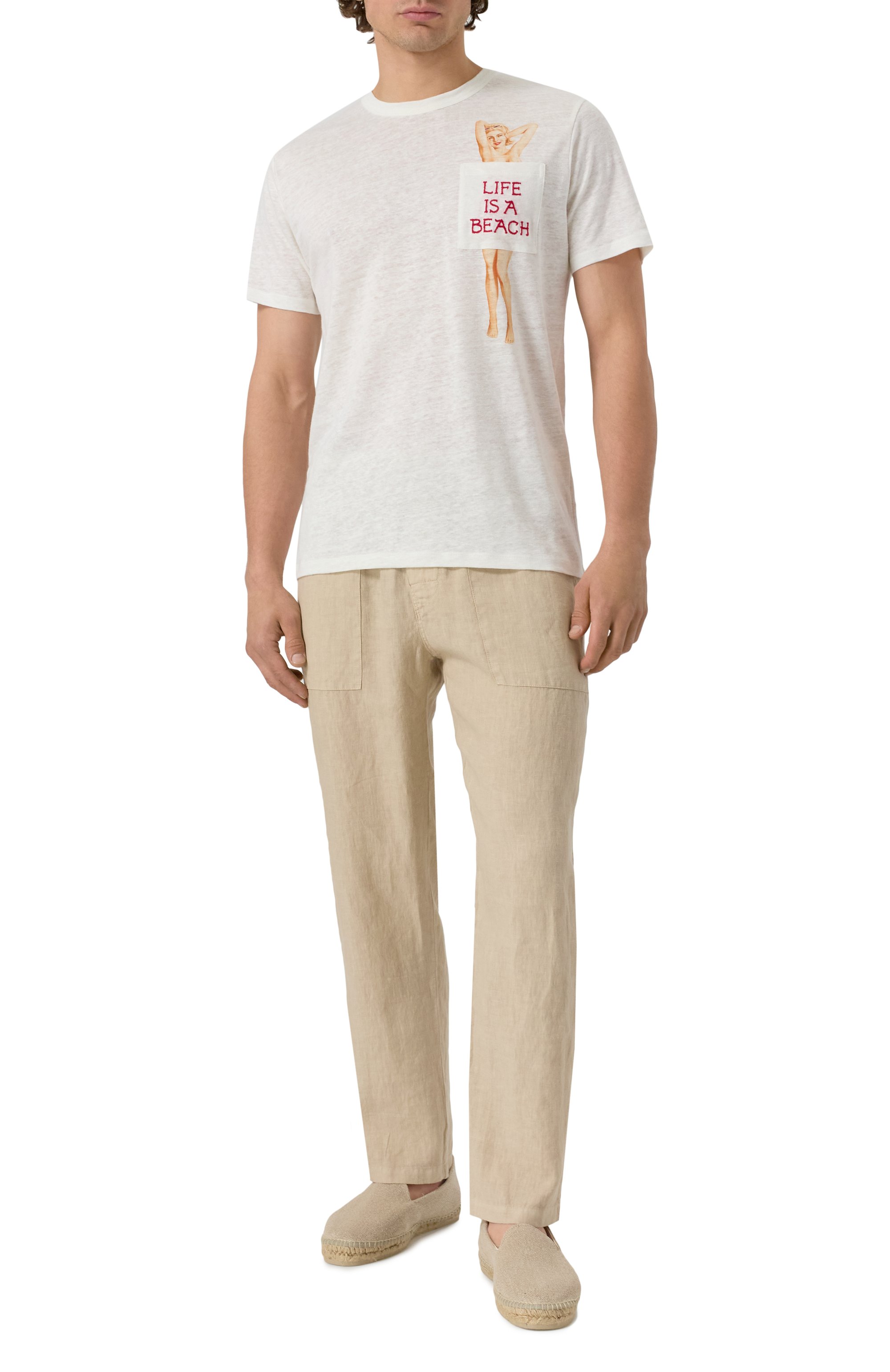 Льняная футболка MC2 SAINT BARTH, арт. STBM ECSTASEA/03021H, фото 2