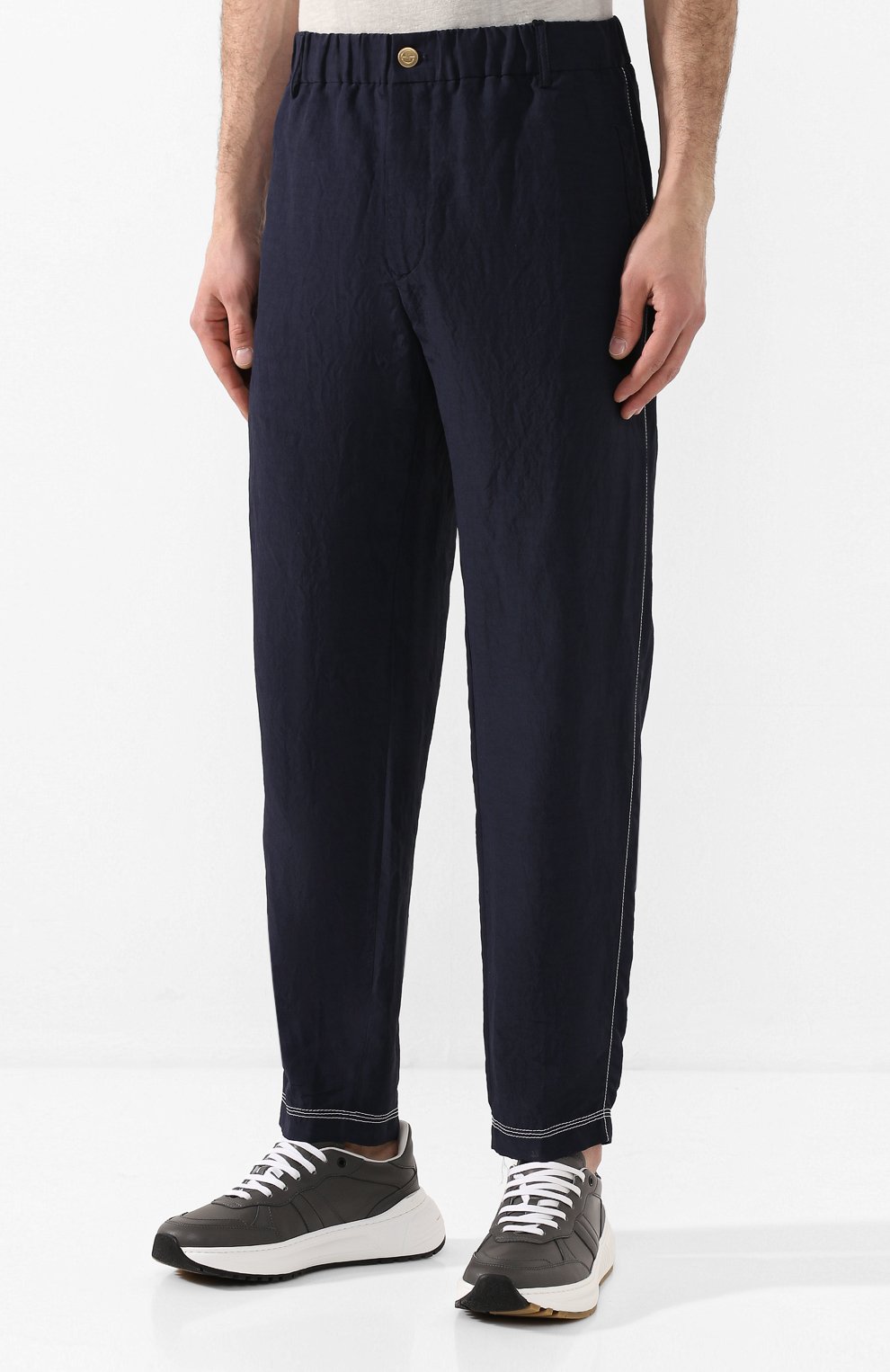 Брюки из смеси вискозы и льна GIORGIO ARMANI, арт. 0SGPP0BS/T00RJ, фото 3