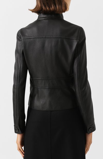 Приталенная кожаная куртка с воротником-стойкой BOTTEGA VENETA, арт. 472169/V0K90, фото 4