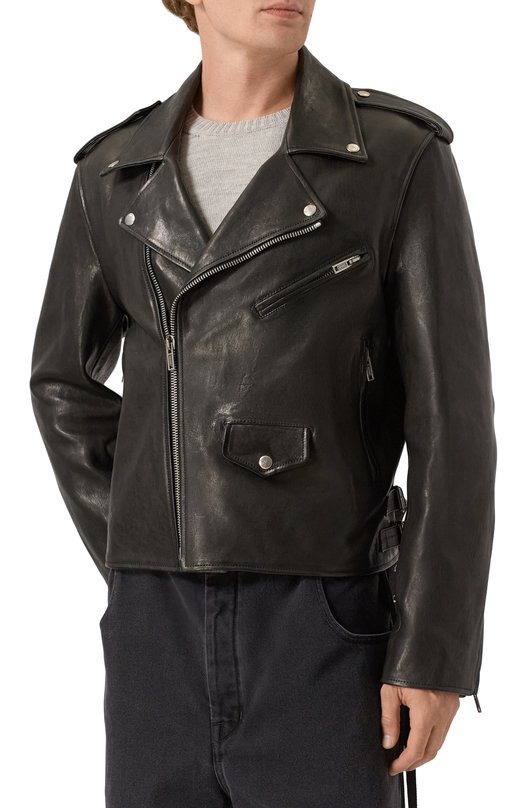 Кожаная куртка Ann Demeulemeester B0012058/LT137 Чёрный  B0012058/LT137 Фото 3