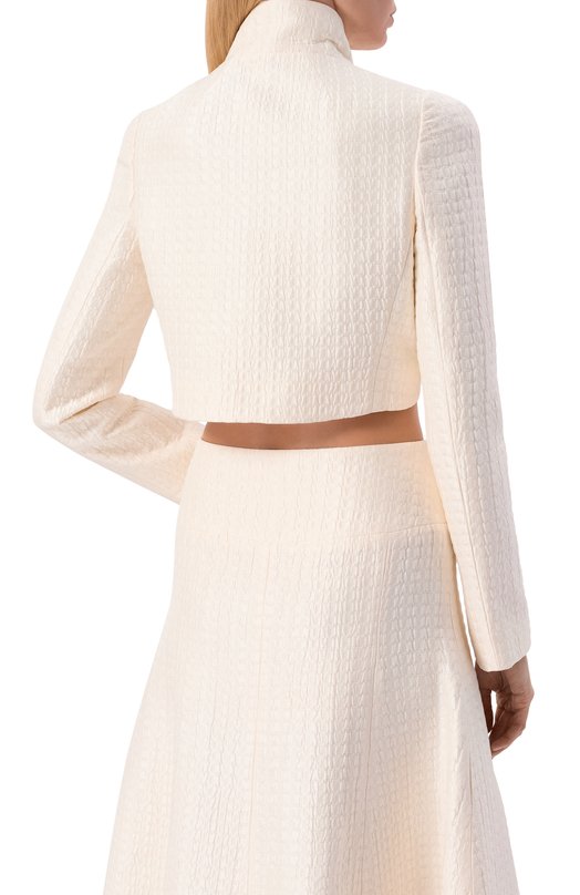 Шелковый жакет Alaia AA9V1146W097B Кремовый  AA9V1146W097B Фото 4