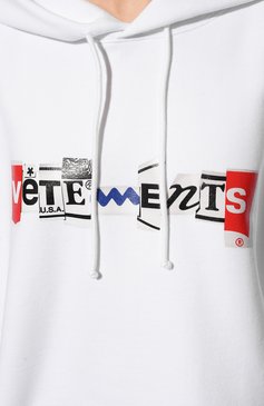 Мужского хлопковое худи VETEMENTS белого цвета, арт. UA53HD240W | Фото 9 (Региональные ограничения белый список (Axapta Mercury): Не проставлено; Принт: С принтом; Мужское Кросс-КТ: Худи-одежда; Нос: Не проставлено; Стили: Спорт-шик)