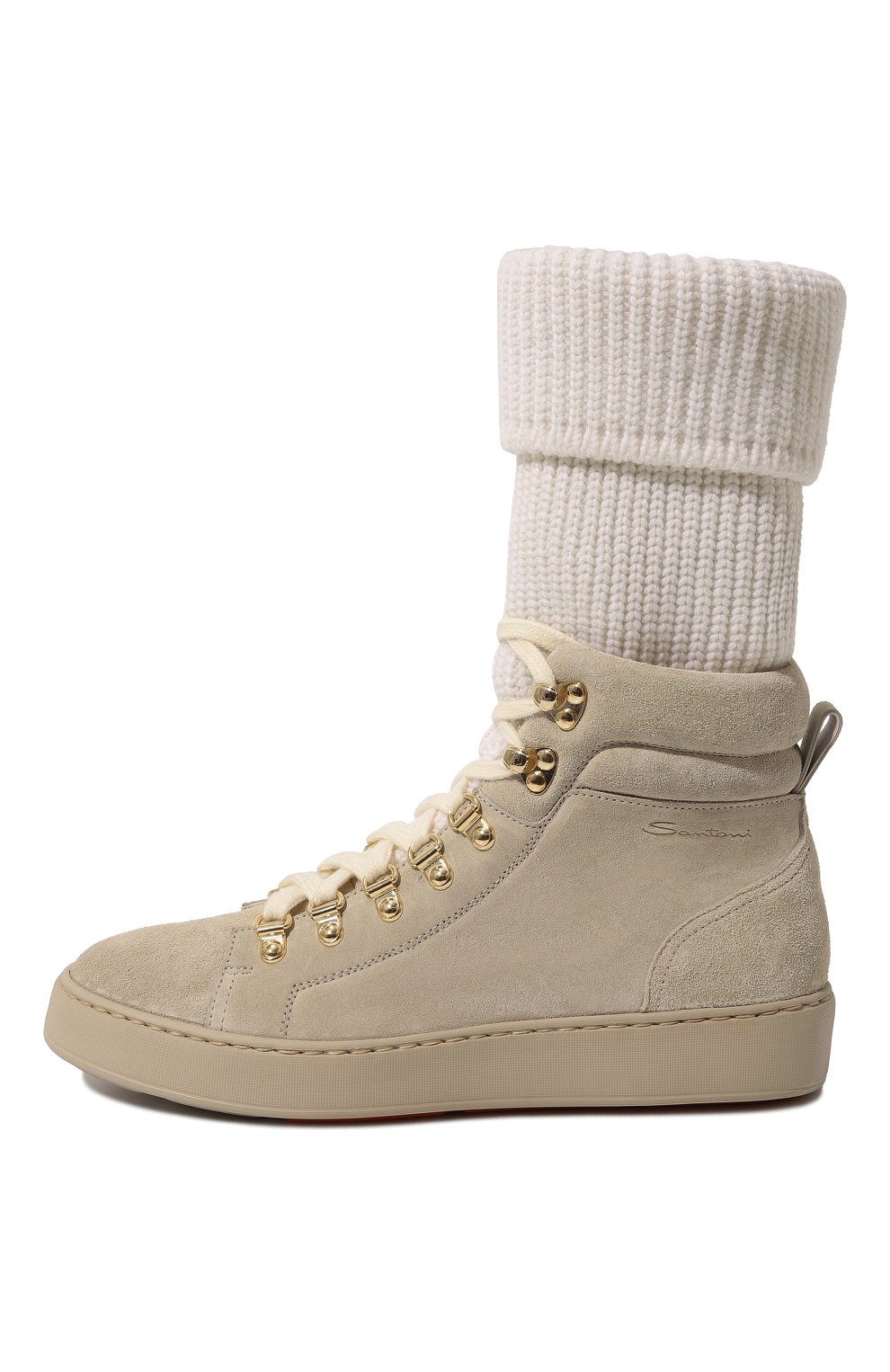 Замшевые кеды SANTONI бежевого цвета по цене 85750 руб., арт. WBVI61036SABTSAPE20, фото 4 Замшевые кеды SANTONI, арт. WBVI61036SABTSAPE20, фото 4