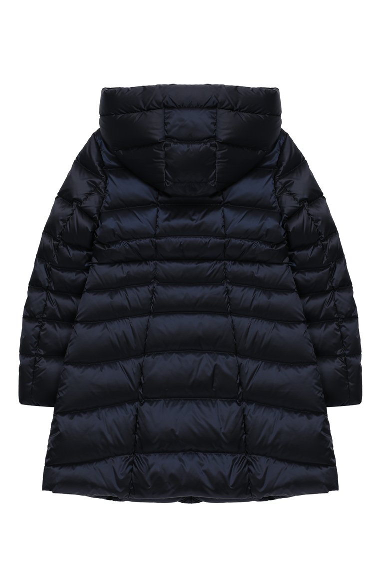 Детская пуховое пальто с капюшоном MONCLER ENFANT синего цвета, арт. D2-954-49929-05-549TA/4-6A | Фото 2 (Кросс-КТ: Зима; Девочки Кросс-КТ: Пуховик-верхняя одежда; Рукава: Длинные; Материал внешний: Синтетический материал; Материал сплава: Проставлено, Проверено; Материал подклада: Синтетический материал; Статус проверки: Проверено, Проверена категория; Драгоценные камни: Проставлено; Материал утеплителя: Пух и перо; Ростовка одежда: 4 года | 104 см, 5 лет | 110 см, 6 лет | 116 см)