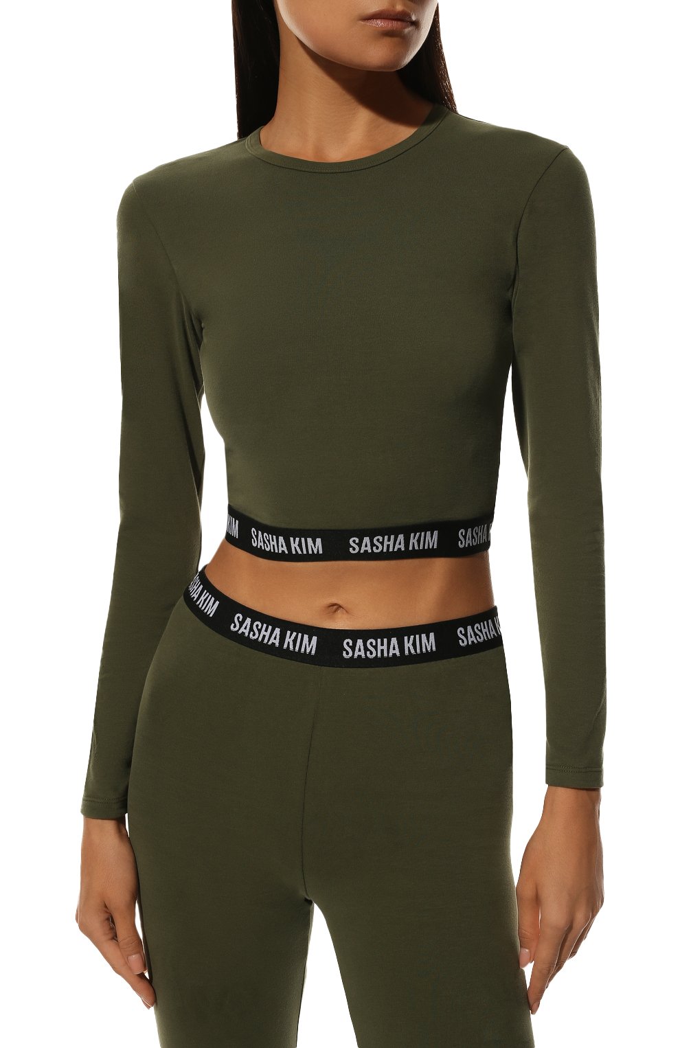 Хлопковый костюм SASHA KIM хаки цвета по цене 26900 руб., арт. УТ-00000647, фото 2 Хлопковый костюм SASHA KIM, арт. УТ-00000647, фото 2