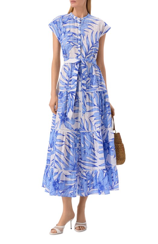 Хлопковое платье Poupette St Barth WK2S26LC3PFB Голубой  WK2S26LC3PFB Фото 2